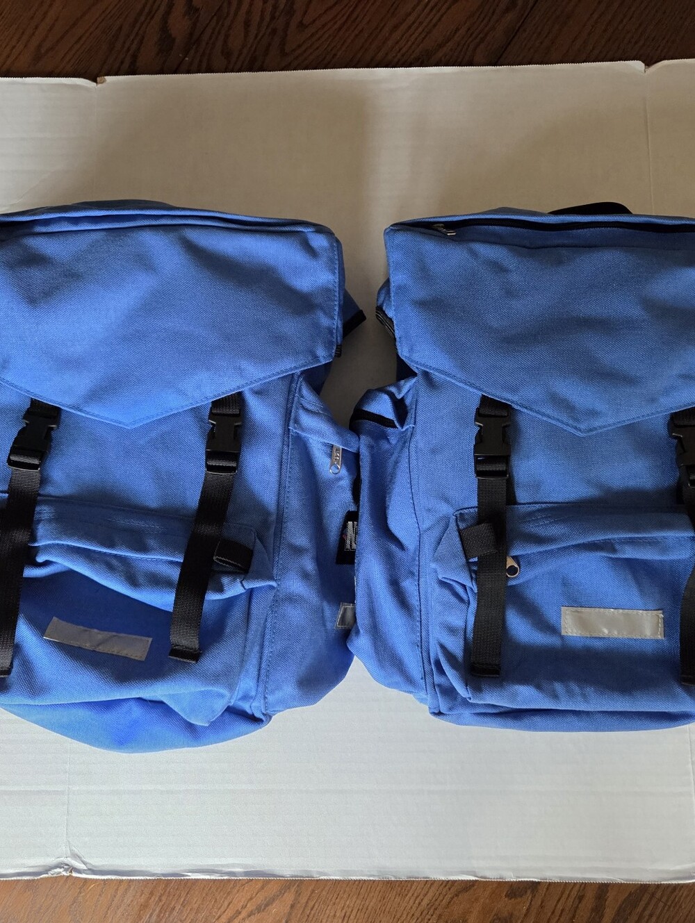 VTG REI Novara Set of 2 Cycle/Touring Pannier/Saddle Bags 16" Blue Nylon EUC